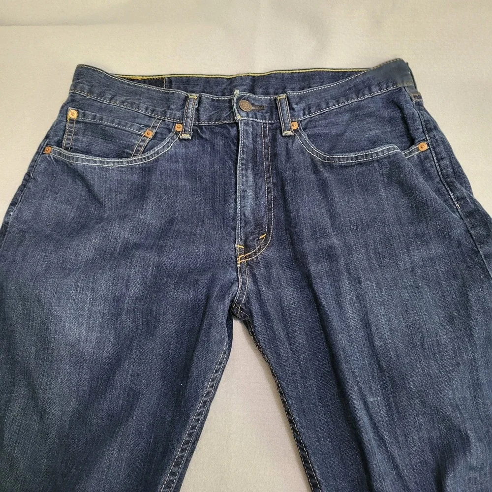 Levi's 505 Men's Denim Blue Jeans Size 34x32 Dark Wash Straight Leg